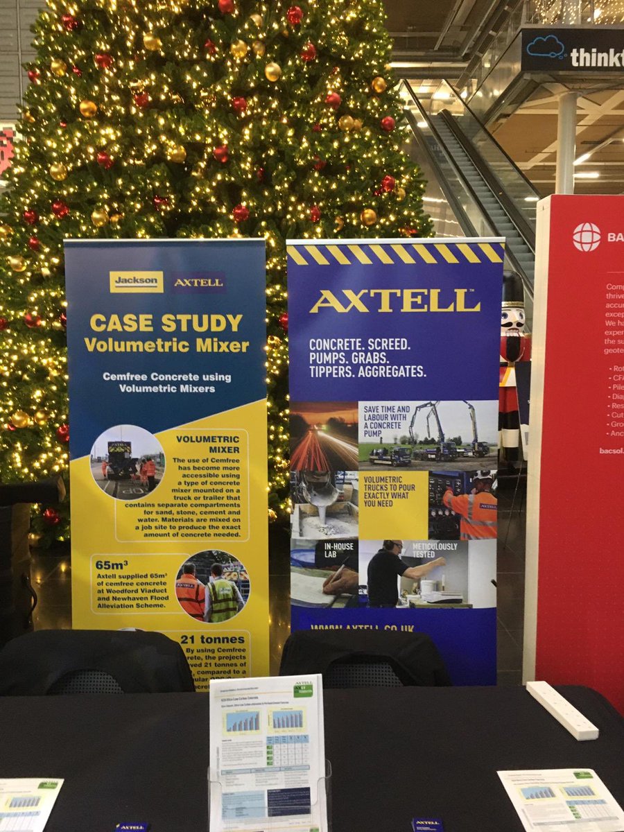 We are at the <a href="/EnvAgency/">Environment Agency</a> #LowCarbonExpo2019 with a lovely spot right in front of the Christmas tree! Come and have a chat to find out how we are reducing our carbon output by using an eco-concrete.