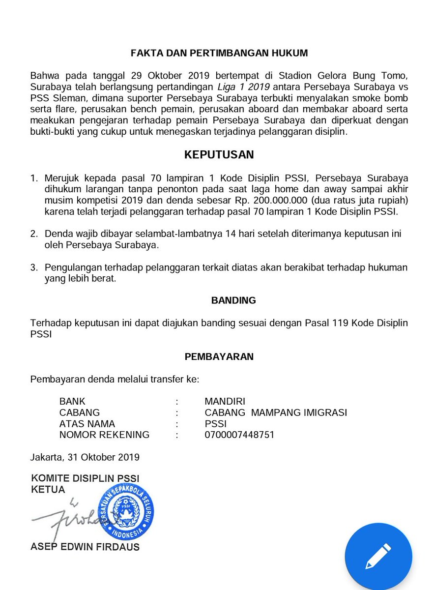 Mengapa sebenarnya Bonek tdk perlu patuh thd putusan sanksi komdis PSSI?

Baca kata²nya dg teliti
Seharusnya kata²nya:
Persebaya Surabaya dihukum larangan dengan penonton....

Hukuman komdis ini justru memperbolehkan Persebaya dengan penonton

Agagagaghhh 🎉