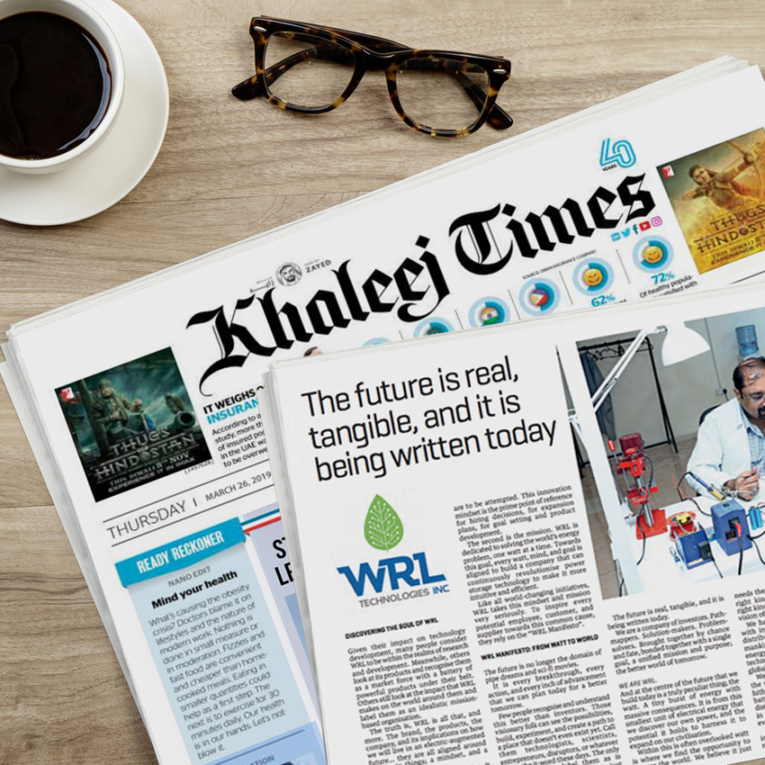 IncWrl's tweet image. When you're at the cutting edge of the #PowerStorage #WRevolution, the world notices. Here is #WRL #technology being featured in one of the Gulf's most prestigious publications, #KhaleejTimes.