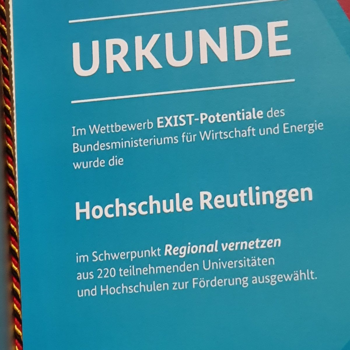 Wir freuen uns darauf, in den nächsten 4 Jahren das regionale Gründungsnetzwerk aufzubauen #exist #reutlingen #mycampusrt #reutlingenuniversity