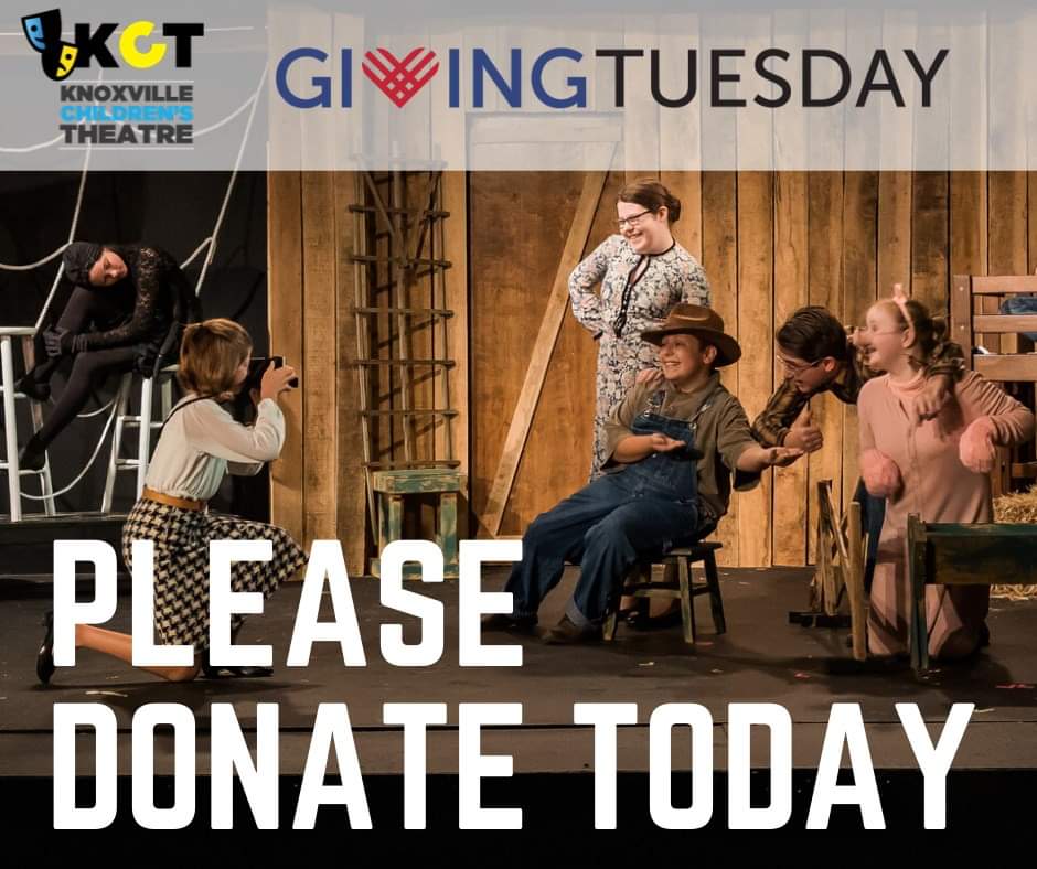 KCTTheatre's tweet photo. ❤️PLEASE GIVE ❤️and help us hit our goal of raising $10K on #GivingTuesday for Knoxville Children's Theatre. Every dollar counts helps us reach our goal! Please help us continue our vision!

 Give today https://t.co/8kYwFelSUn https://t.co/1FvfAZsZdV