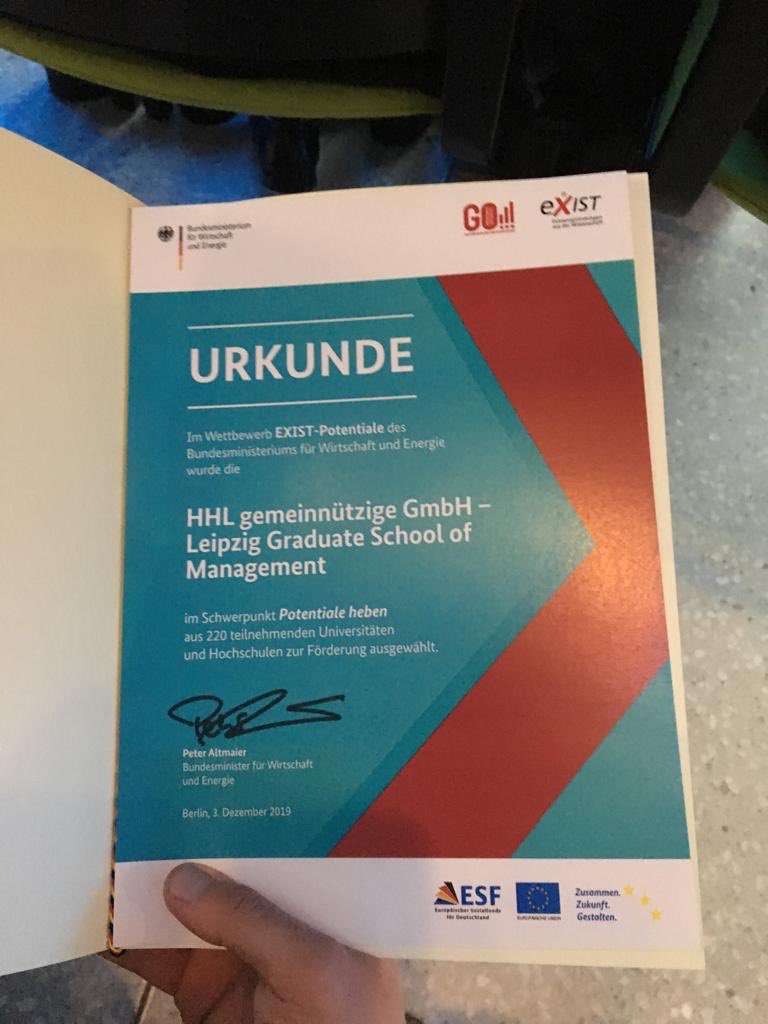 StubnerStephan's tweet photo. So proud, so happy! HHL Leipzig Graduate School of Management was just awarded the EXIST Förderung for our DIGITAL SPACE - The Digital Transformation Platform.

 #entrepreneurship #hhlimpact #hhlspirit #hhl

https://t.co/i2AMigtSuD https://t.co/3F6uDsthsb