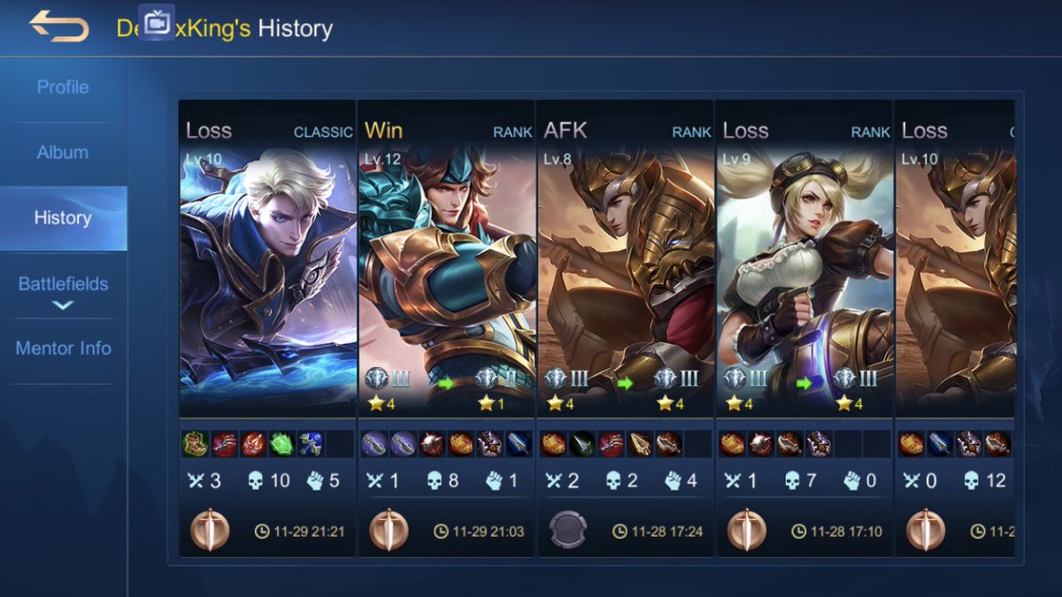 GreenBe57232808's tweet photo. Sooooo i was playing #mobilelegends  and I remmebered that my girlfriend also plays but she is in a lower rank so i checled her history and saw this: #wtf #losestreak #followmeformemes https://t.co/bvr7NL0rLc