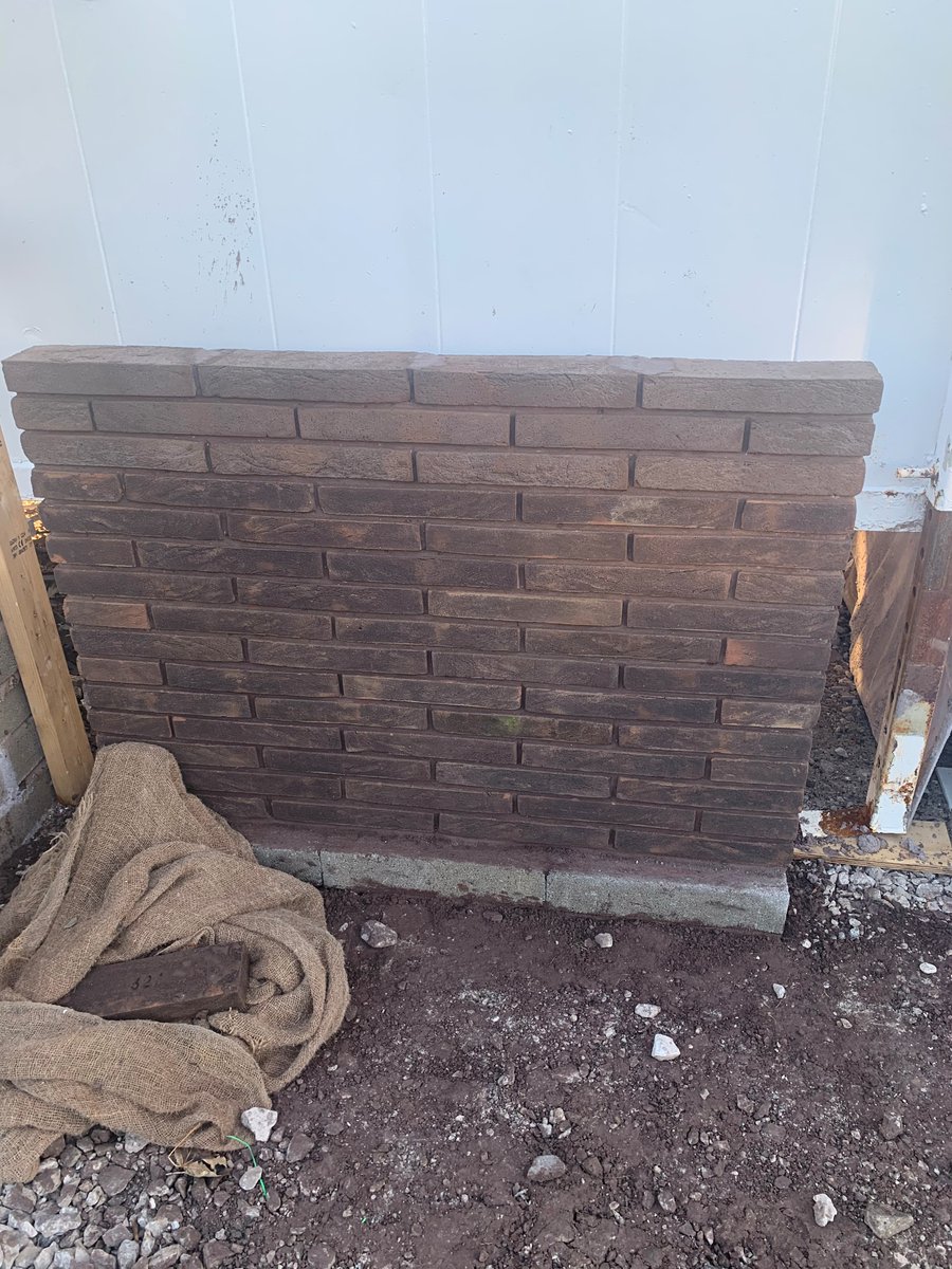 A sample of brickwork for @NorthWestRFCA new headquarters undergoing the Hightown weather test!!