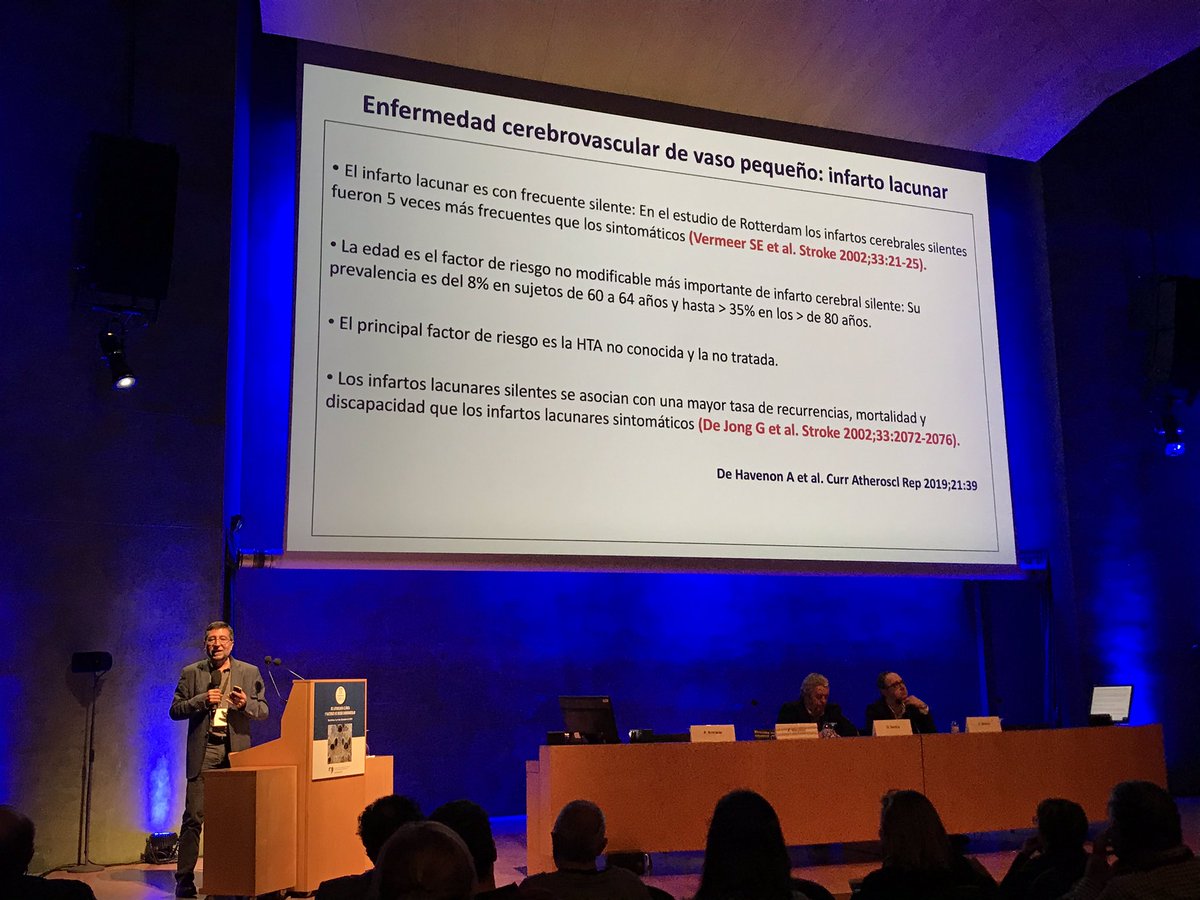 unainternista's tweet photo. Dr P Armario
🚨🚨🚨
#infartoslacunares silentes
- Recomendación:
1. Control HTA
2. Antiagregación (si no evidencia de >5microsangrados -> embolígena)
3. Control cLDL
#fipec19 #fipec2019 https://t.co/2pVf7gzX4L