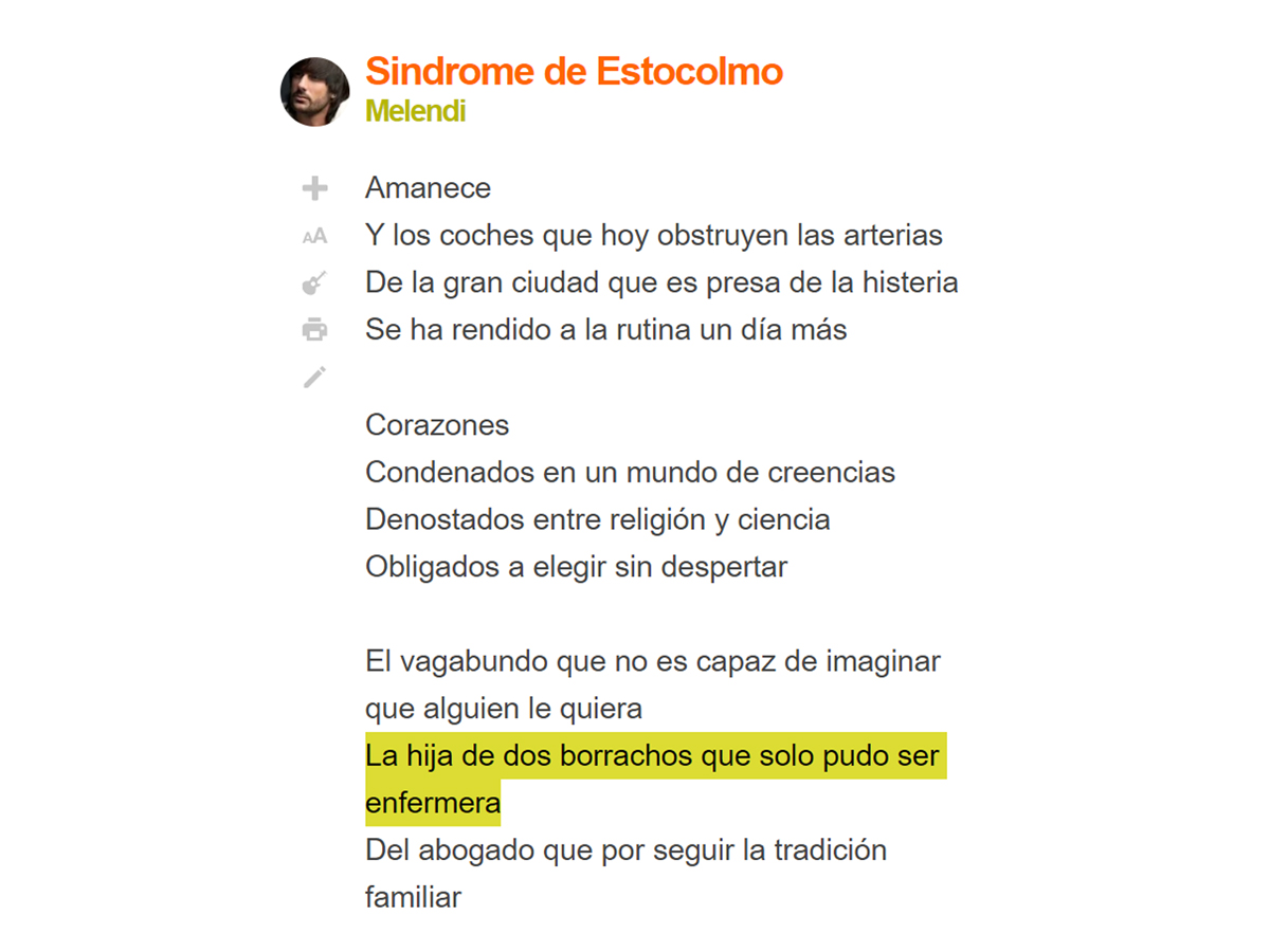 Sindicato_SATSE's tweet image. ¡Qué triste! "La hija de dos borrachos que SOLO pudo ser enfermera"... Así es la despreciativa letra que @MelendiOficial dedica en su último disco a miles de enfermeras que nos cuidan y protegen nuestra salud #Enfermería #SomosMuchoMas #EnfermeríaVisible