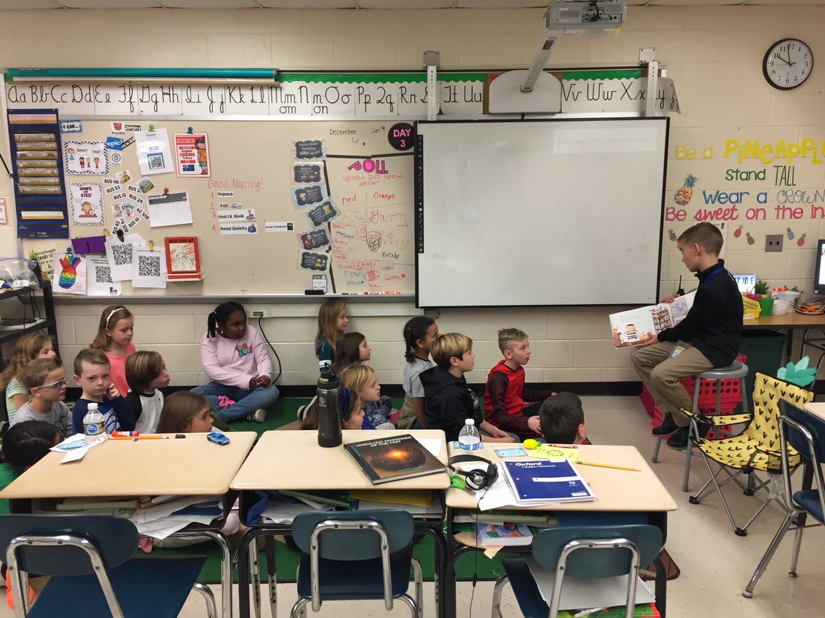 Xavier is our Principal for the Day <a href="/SWSelem/">John Meanix</a>.  We did D.E.A.R. time, but also S.E.A.D. (Stop Everything And Dance) &amp; B.A.N.K. (Be A Nice Kid) time where everyone gave at least 3 compliments to the people in the room!  Lots of class visits&amp;reading to #SWSWolves!