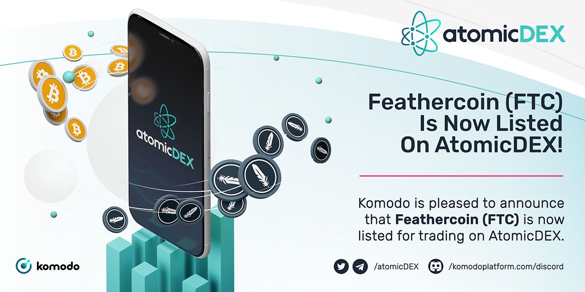 KomodoPlatform's tweet image. Komodo is pleased to announce that @Feathercoin $FTC is now listed for trading on #AtomicDEX.

#atomicswap #blockchain #DEX #KMD