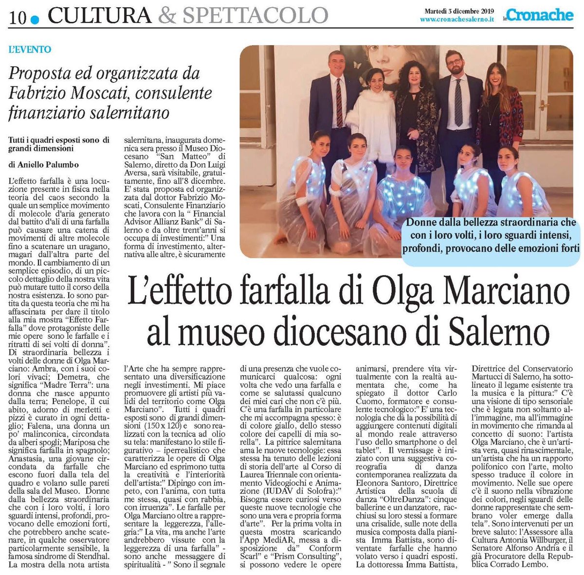 Mostra di Olga Marciano
Effetto Farfalla

#mostra #arte #artecontemporanea #farfalle #salerno