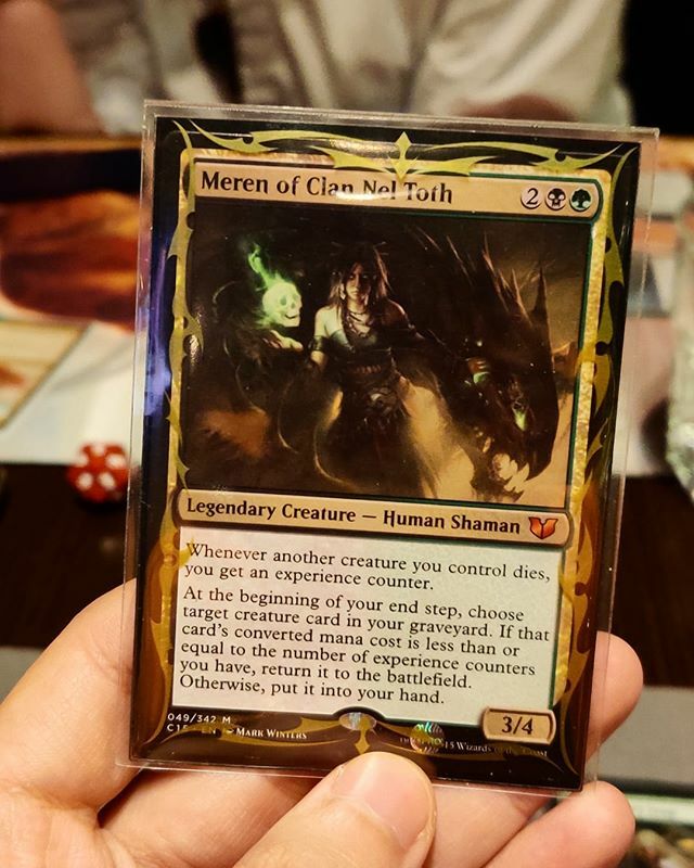 bit.ly/2Rh3eBE I love playing Meren as a commander. She's super fun, even though I'm not playing her that well haha.

Got to meet @lkshowuae today, too! Hopefully, next time we'll play a game though :D
.
.
.
#mtg #magicthegathering #magicthegatheringcards #commander #e…