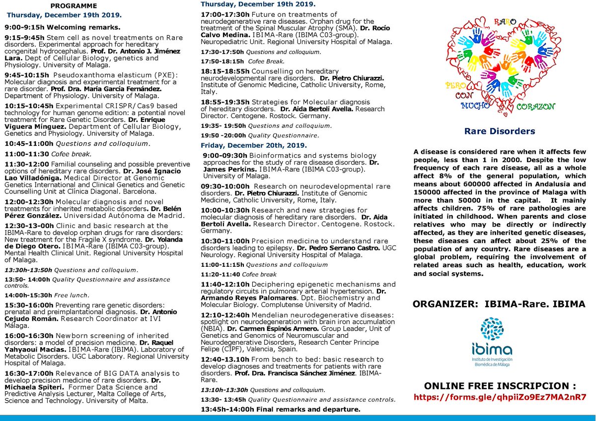 forms.gle/qhpiiZo9Ez7MA2…  CURSO IRWI IBIMA-RARE. 19-20 DICIEMBRE 2019. MALAGA. INSCRIPCIÓN GRATUITA ONLINE.