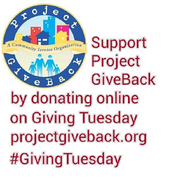 ProjectGiveBack's tweet image. Today is #GivingTuesday. You can support our mission to Make a Difference in Our Community by making a tax deductible donation online now at ProjectGiveBack.org/donate #iGiveBack