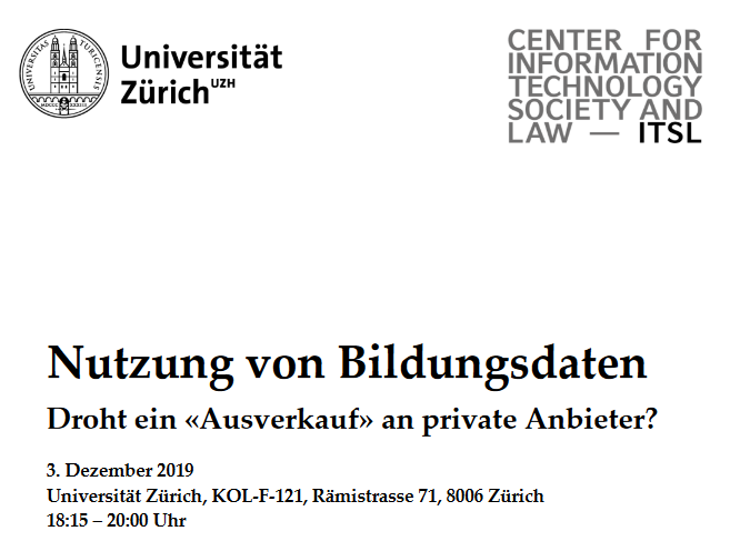 itsl_uzh's tweet photo. Heute diskutieren wir über die Nutzung von  #Bildungsdaten in der Schweiz. Mit Nelly Buchser und Markus Willi von @educach_de, Samuel Portmann von @_taskbase und Susanne Grassmann vom Klett und Balmer Verlag. Schaut doch auch vorbei! https://t.co/DLL4KhChz6 https://t.co/xnnb9ao7oX