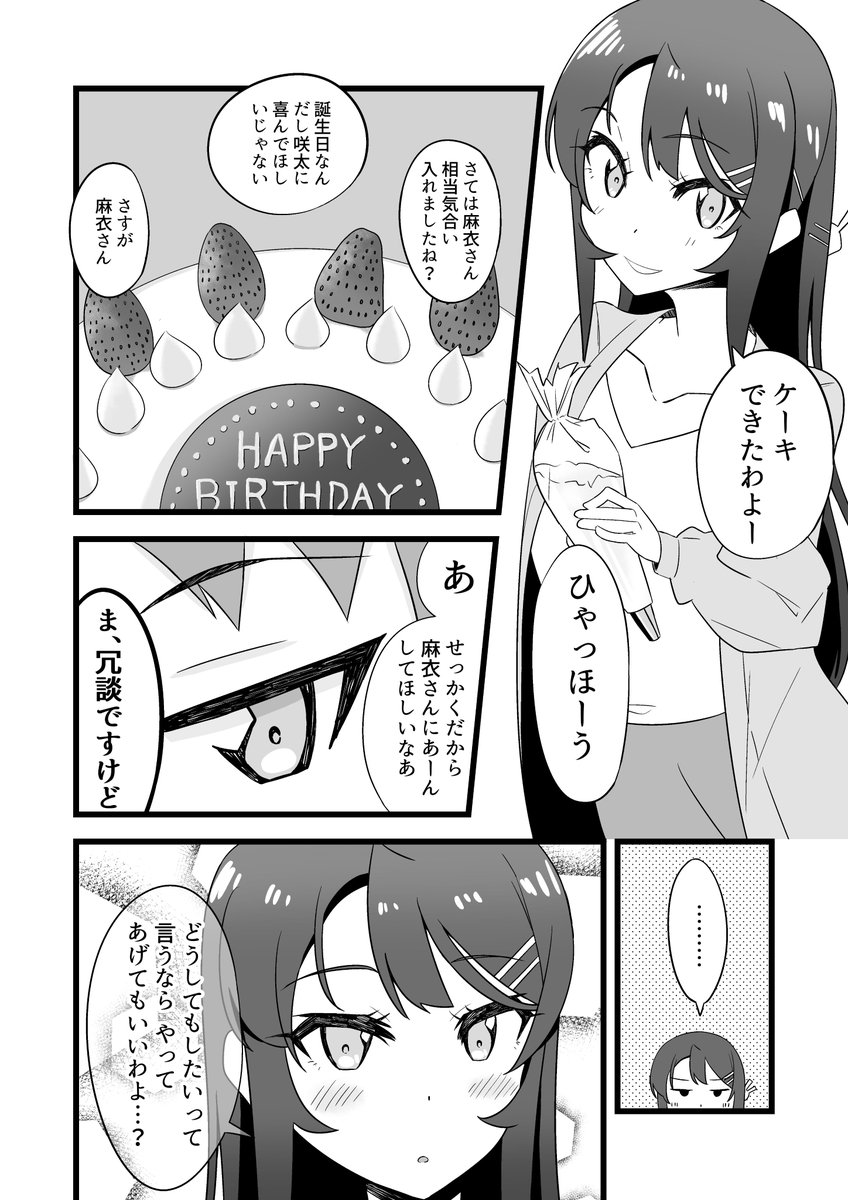 【麻衣さんの家に呼ばれて誕生日をお祝いしてもらう話】

#青ブタ 