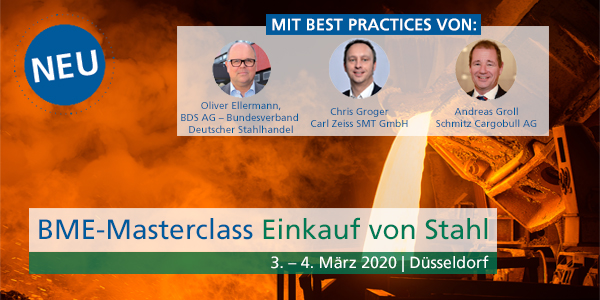 BME-#Masterclass: der perfekte Mix aus Theorie &amp; Praxis!
Schwerpunkte bei der Masterclass Einkauf von #Stahl sind die aktuell kritischen Fragen für Stahleinkäufer &amp; die globalen Entwicklungen &amp; Risiken, kombiniert mit Best Practices. Nicht verpassen! 
bme.de/stahleinkauf