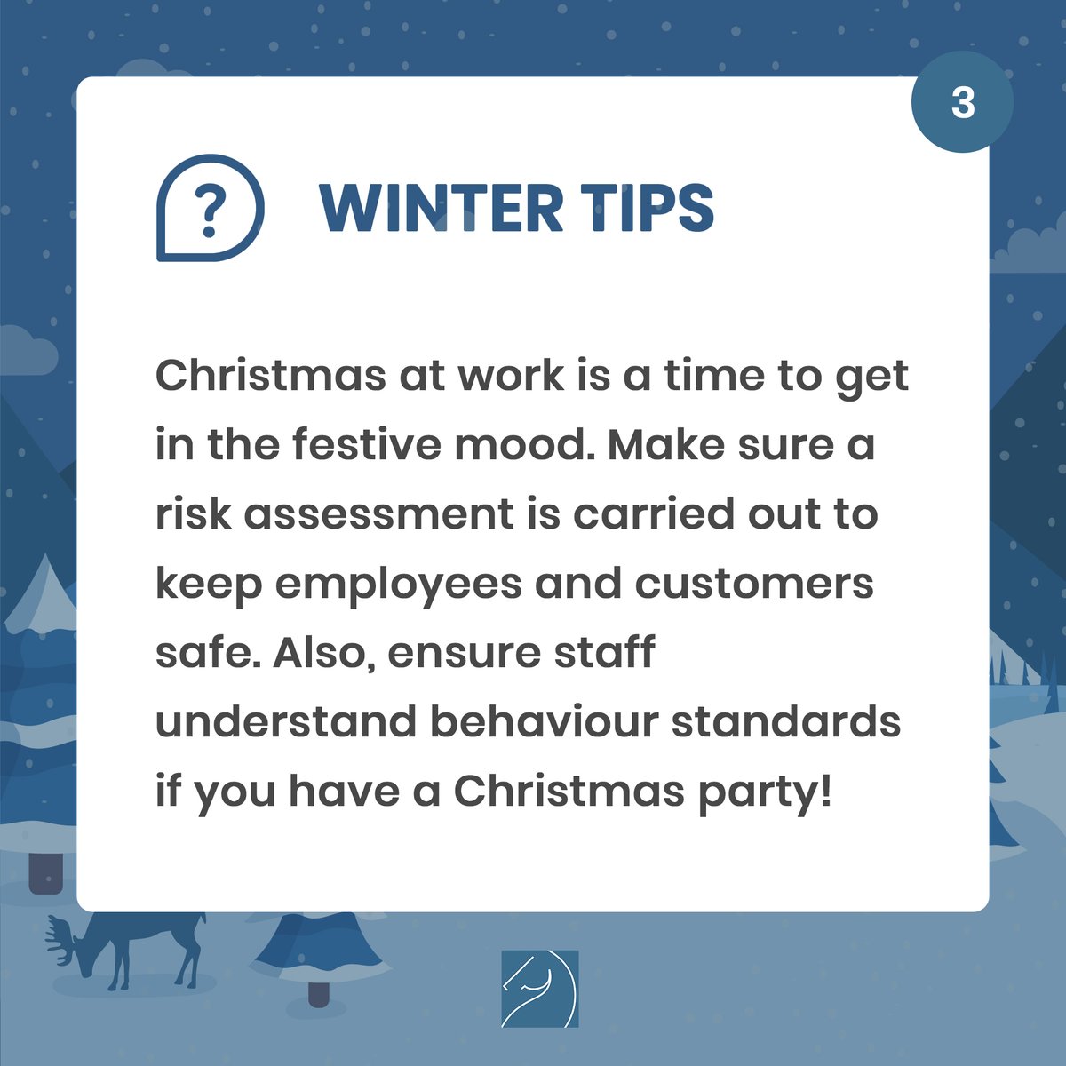 12 Days of Christmas: Day 3 (Business Insurance Edition)

Keep an eye out every day at 12pm for our daily tip!
#Business #Insurance #Winter #Christmas #Tips