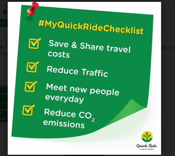 QuickRidein's tweet photo. Here is the checklist for a #carpooling network. Check and tell us whether your current #carpool service provider defines the list or not. Because Quick Ride has it all.

#CarpoolWithQuickRide #CarpoolAtQuickRide #QRChecklist https://t.co/5dfTZYK0Yc