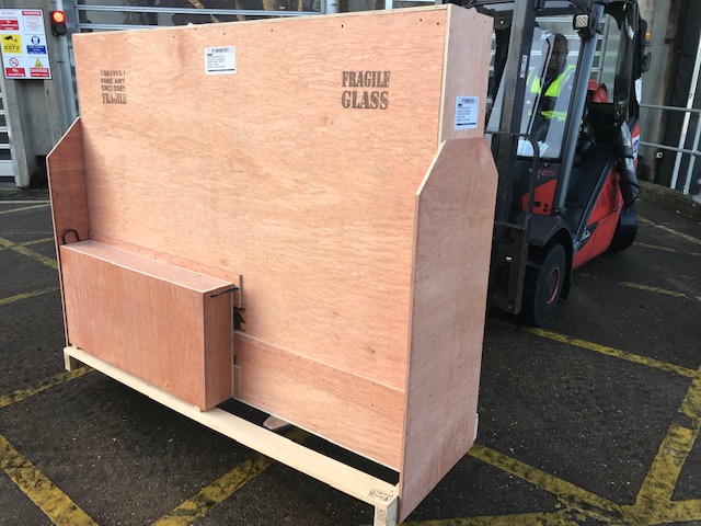A great example of one of the more complex A-frame #crates we can construct to ensure stability in transit . #artshipping #artcrates #fineart #fineartshipping #art #arthandling #artpacking #artpackaging #artlogistics #aframe #crating