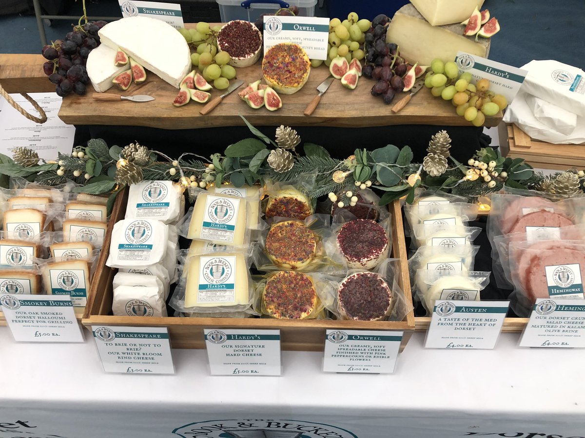 You can find us this Saturday at the Buttermarket in Poundbury . We will again have hot samples of smoked Halloumi for you to try . Along with all our other cheese.