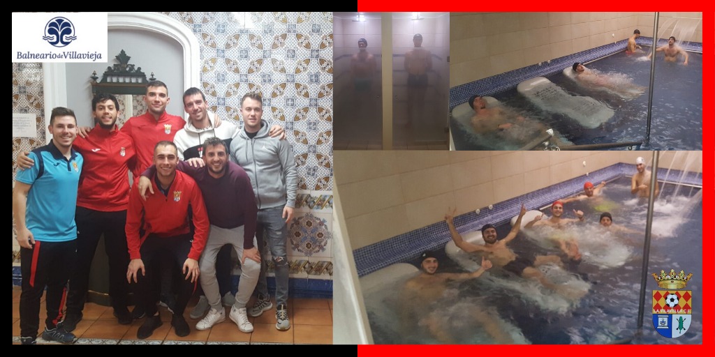 lavilavellacf's tweet photo. 🔙 Ayer, para empezar la semana de preparación:
💆♂️ Gran parte de la plantilla del Primer Equipo pudo relajarse en las instalaciones del #BalnearioDeVillavieja @balneariovill ⛲🛀🚿
#LaVilavellaCF #VaRogetsVa https://t.co/Kh749imZcO