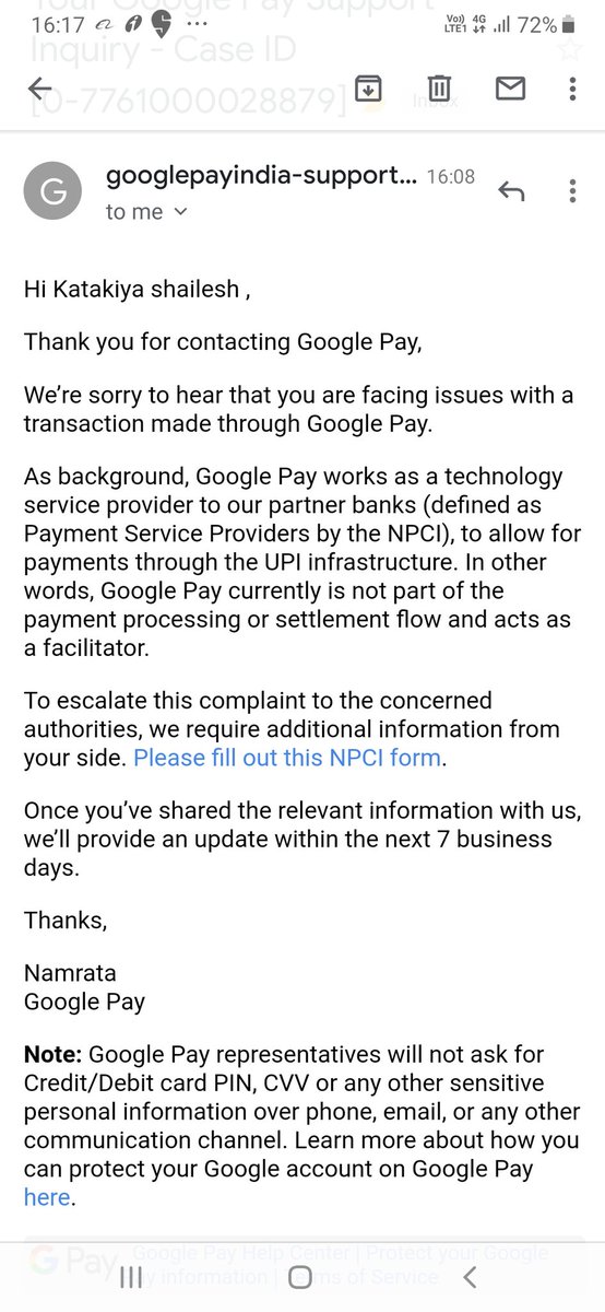 Google Pay India On Twitter Hi Shailesh We Understand Your Concern And Would Like To Chat About This Please Follow Us And Let Us Know When You Do So We Can Reach