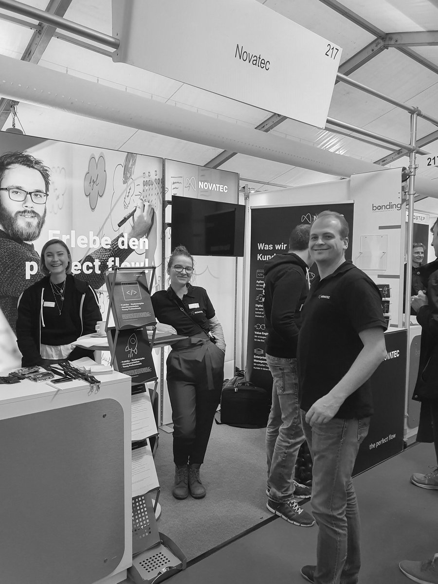 novatecgmbh's tweet photo. Auf der #Bonding #Firmenkontaktmesse in #Berlin am 27. November 2019 erfuhren die Studierenden, was sich hinter unserem #perfectflow verbirgt 😊 #bondingFirmenkontaktmesse #teamnovatec #Recruiting #Karriere #Jobwall #SpeedDating – https://t.co/fTppVszAt6 https://t.co/GCk2Bw1qQt