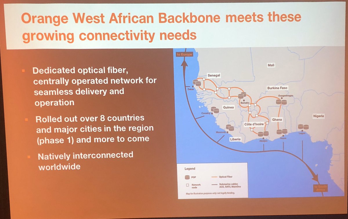 emmanuelrochas's tweet photo. Many questions and a strong interest in the room at #SAWAS Africa-Middle East 2019 for #orange west Africa backbone. And a talented trio to present this collaborative project : #FatoumataSarr from @GroupeSonatel, #charleskouame from @CI_Orange and @PierrePaufique from @OrangeIC https://t.co/stvdc2h6yH