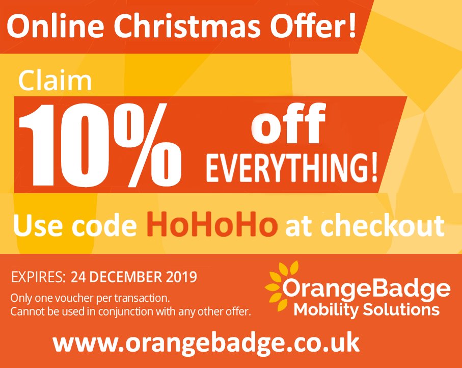 We're feeling festive, there's a huge 10% off everything on our website until Christmas! orangebadge.co.uk
