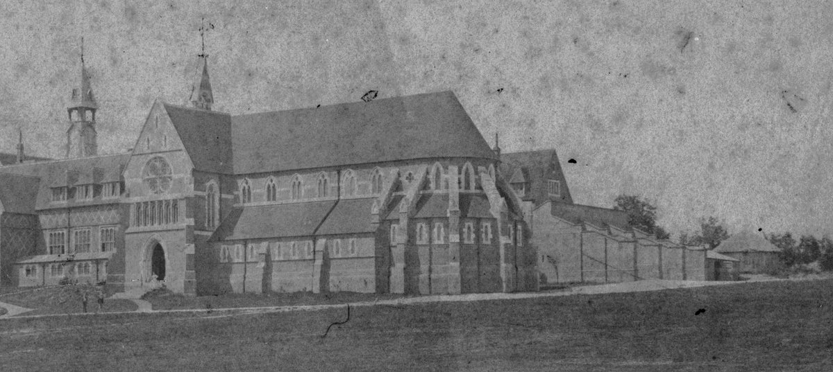 Cranleigh School Archives (@cs1865) on Twitter photo <a href="/CranleighFives/">Cranleigh Fives</a> The original courts were on the site of what is now the MMC. You can see them on the right of this photo from around 1870. They were originally uncovered, so rain often stopped play, although one was eventually covered in the 1880s <a href="/CranleighFives/">Cranleigh Fives</a> The original courts were on the site of what is now the MMC. You can see them on the right of this photo from around 1870. They were originally uncovered, so rain often stopped play, although one was eventually covered in the 1880s