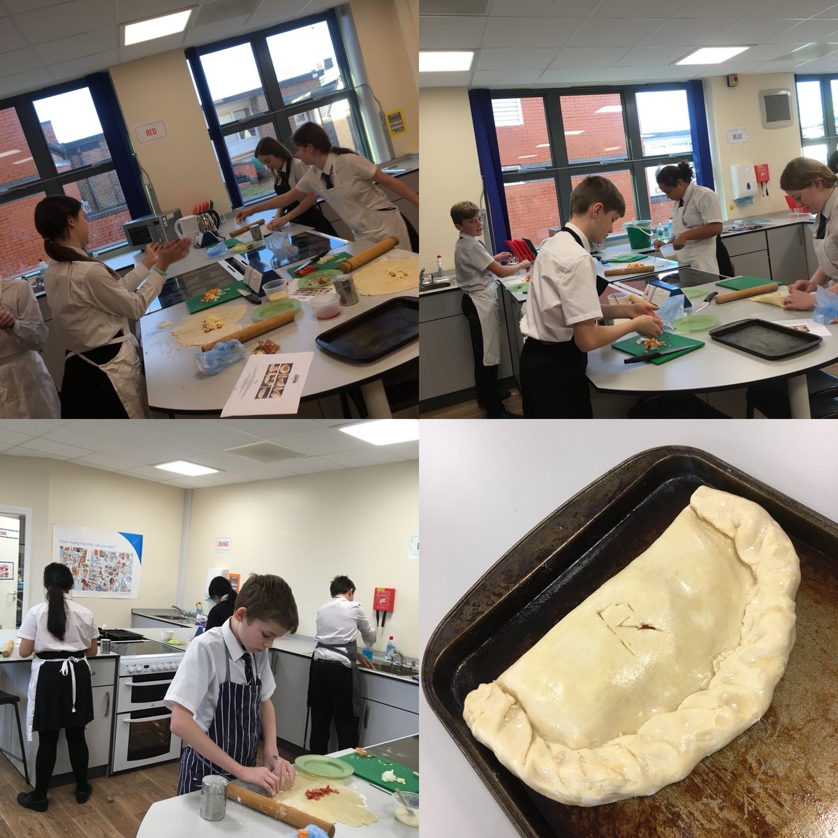 AlderwoodTech's tweet photo. #AlderwoodYear8 are making some tasty pizza pasties, too! โฆ@msparrett_rโฉ showing the class how itโs done! #shortcrust #rubbinginmethod #tastytreat https://t.co/SuRpLs3raY