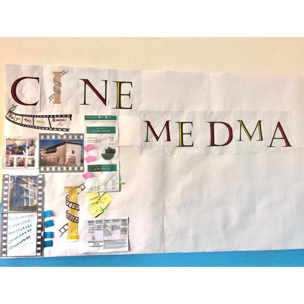 cinemedma's tweet photo. Lezione 1: progettare!
Questo è il nostro asoc wall!🎞
#asoc1920 #asoc #opencoesione #cinemedma #asocwall #progettare https://t.co/m1DbH4ELdF