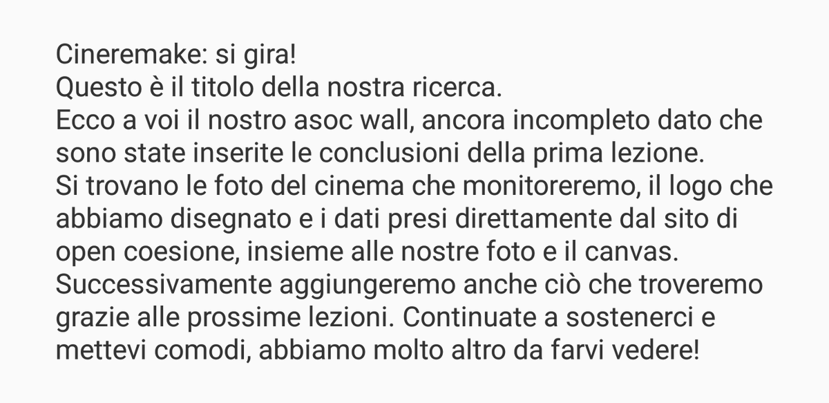 cinemedma's tweet photo. Lezione 1: progettare!
Questo è il nostro asoc wall!🎞
#asoc1920 #asoc #opencoesione #cinemedma #asocwall #progettare https://t.co/m1DbH4ELdF