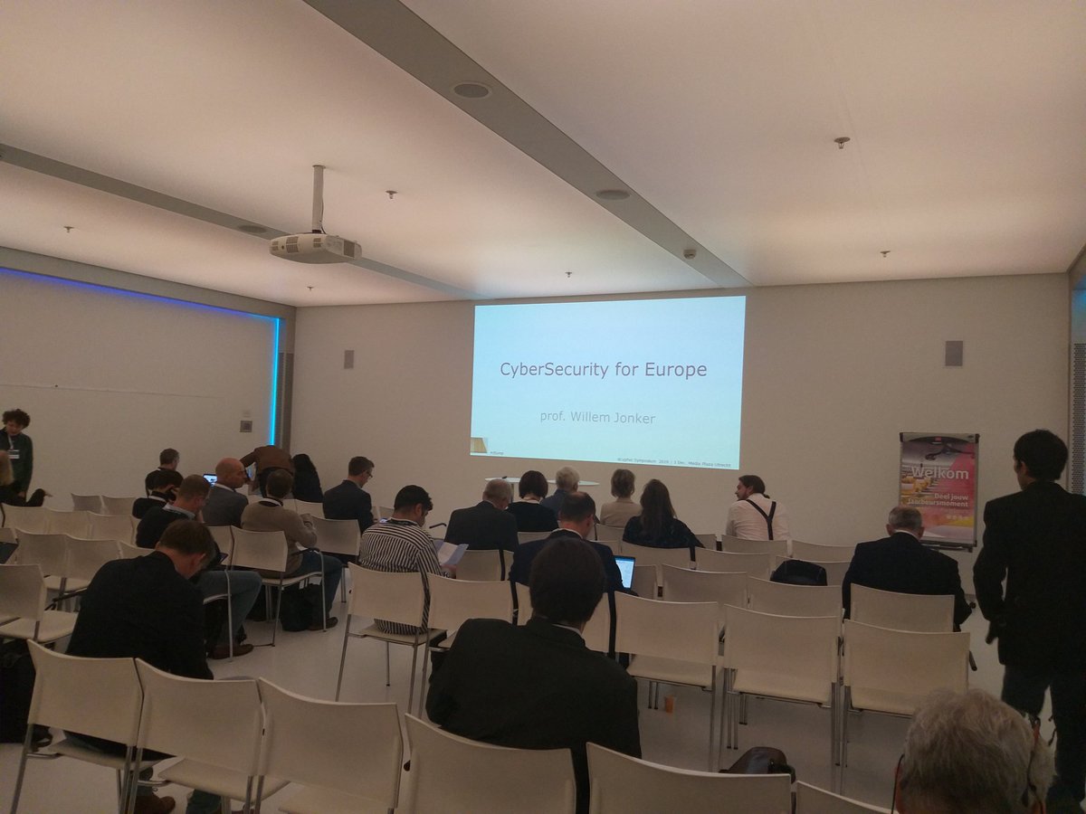 AdKoolen's tweet photo. #dSymp next: prof Willem Jonker, Cybersecurity form Europe. https://t.co/xC3mj9iCNl