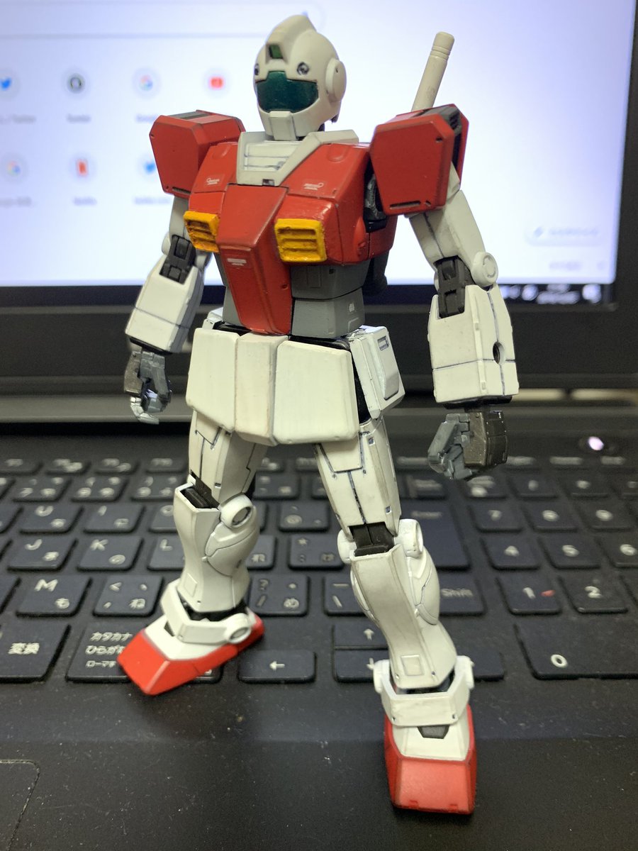 風間 Di Twitter オリジン版のジムをノーマルのジムへ 胸ダクトはジムキャノン空間突撃仕様の複製 ガンプラ