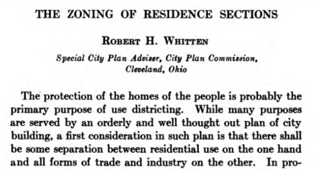 Next up, Robert H. Whitten who will later author Atlanta's defiant racial zoning plan wants to to talk about the importance of defending residential property values "the primary purpose" of zoning.