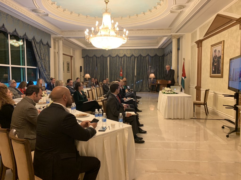 Ghuzayyah's tweet photo. Thank you Serge Stroobants from @GlobPeaceIndex for sharing the 7th Global Terrorism Index 2019 at the P/CVE Unit in Jordan- @CVEjordan https://t.co/8pOF7Jg0pa