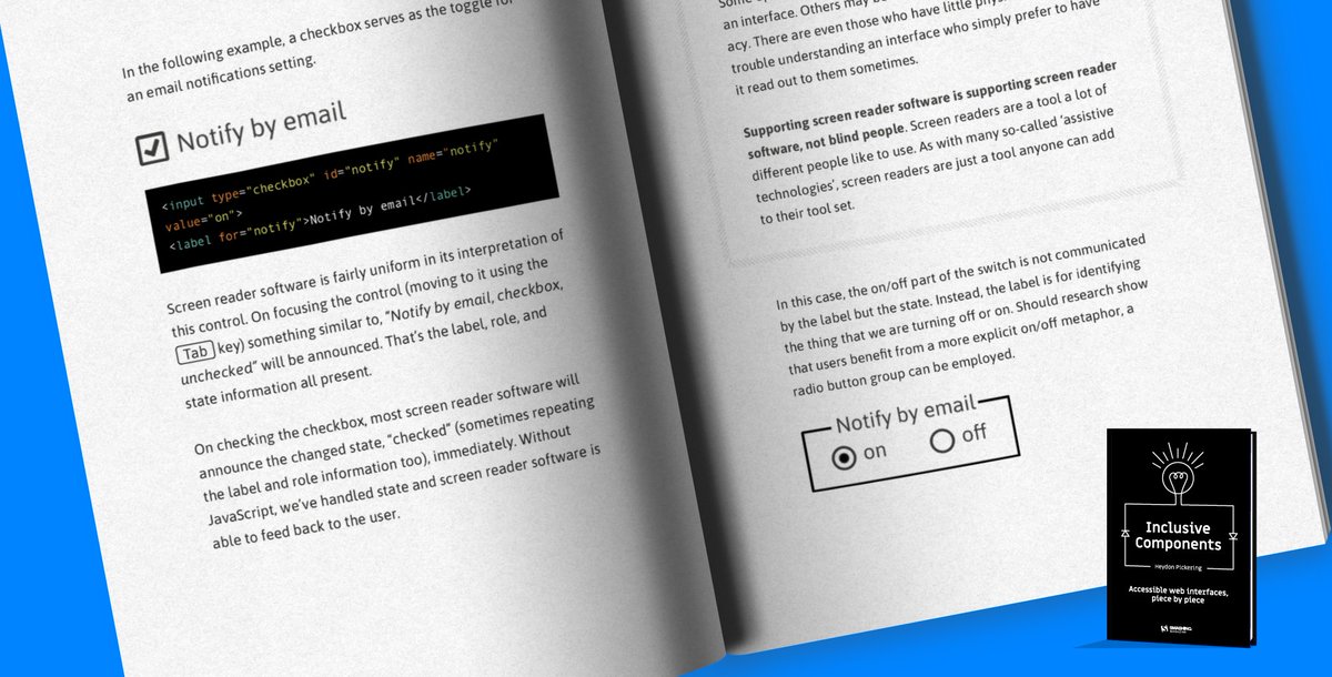 An interior design of the book — with colorful code snippets.