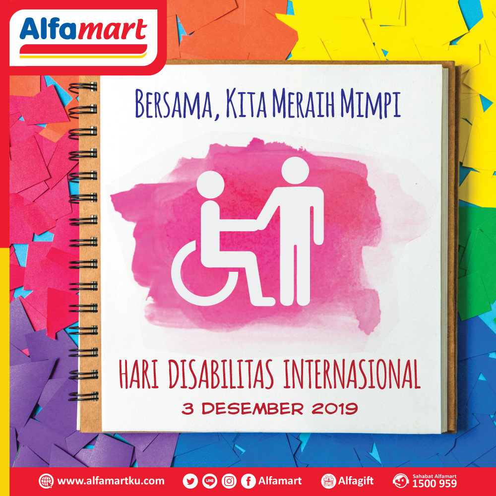 alfamart's tweet photo. Bersama, Kita Meraih Mimpi 
Selamat Hari Disabilitas Nasional, 3 Desember 2019
.
#BKUAlfamart
#AlfamartGreeting
#AlfamartForAll
#Disability
#Alfability
#Ability https://t.co/y7ZDRzvlGW