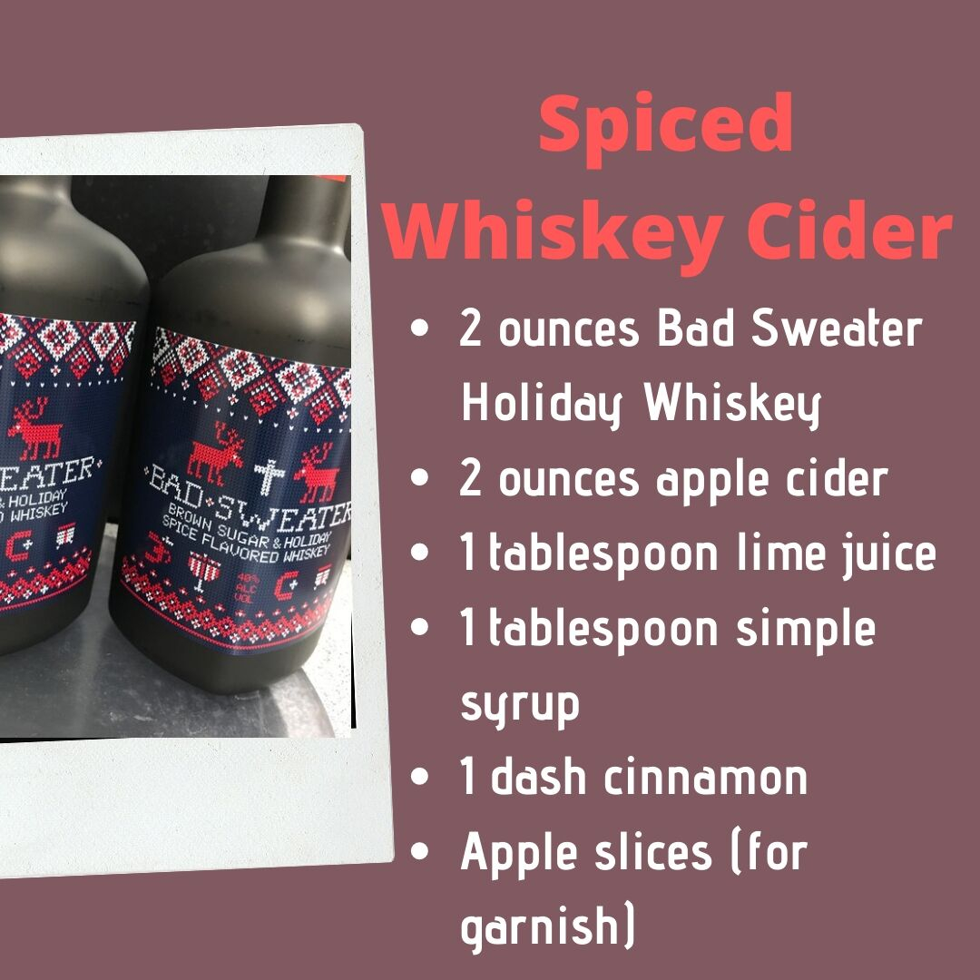 ElmaLiquor's tweet image. Now that it's December it's really time to kick into the Christmas Spirit! What better way than with some Christmas spice! 

#Badsweaterwhiskey #Spicedwhiskey #spikedcider