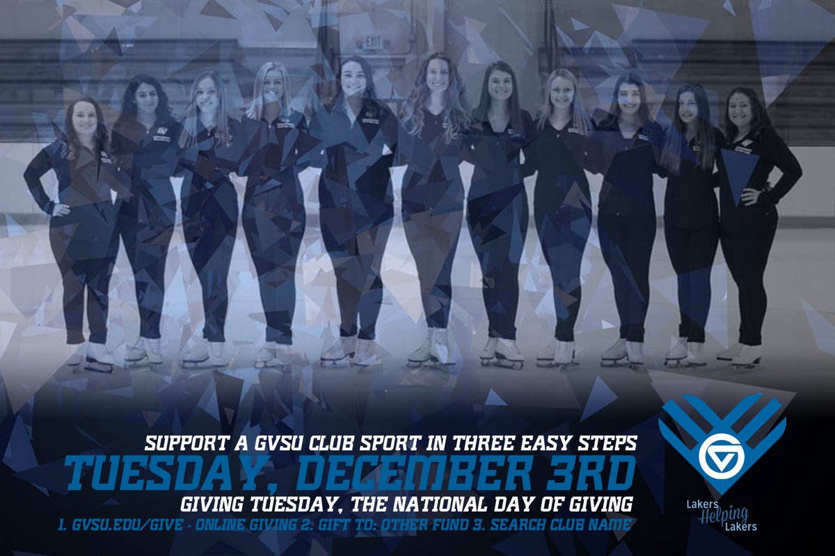 Today is #givingtuesday! Please consider GVSU Synchro! 100% of your gift allows us to compete all over the Midwest, cut down on ice costs and helps us grow as a team! 💙⚓️⛸ Our direct #givingtuesday link is: gvsu.edu/giving/give-on…