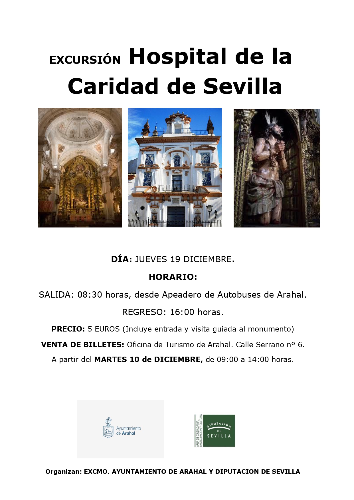 Turismo Arahal V Twitter Excursion A Sevilla Jueves 19 De Diciembre Visita Hospital De La Caridad Y Feria De Gastronomia Patio De Diputacion Venta De Billetes 10 De Diciembre Oficina De Turismo