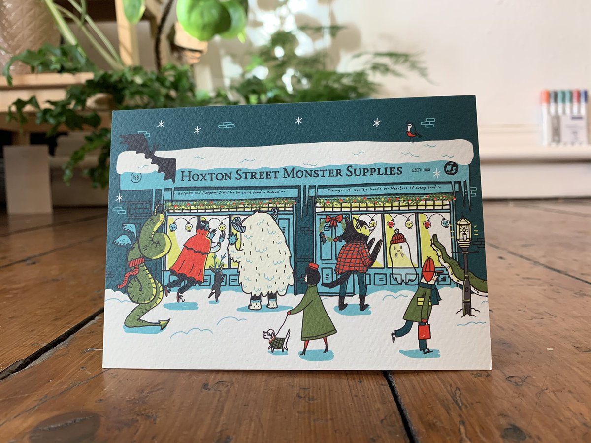 attopartners's tweet photo. Recent work for the beastly @monstersupplies - drawing Christmas Monsters for a great cause. AND designing a certificate for the @Mini_Stories Word Sale. Jobs don’t get more fun than this 🧛🏻‍♀️🎄 ✏️ https://t.co/ZqfztY5N5z