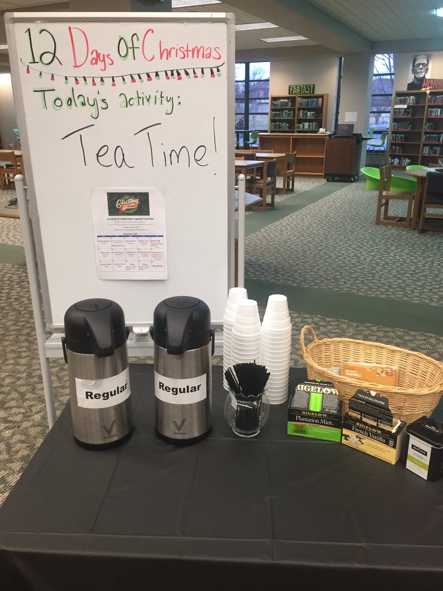 nixahs_library's tweet image. It’s Tea Time in the library!! @nhs_studentco @Nixadirtybirds @nixaathletics