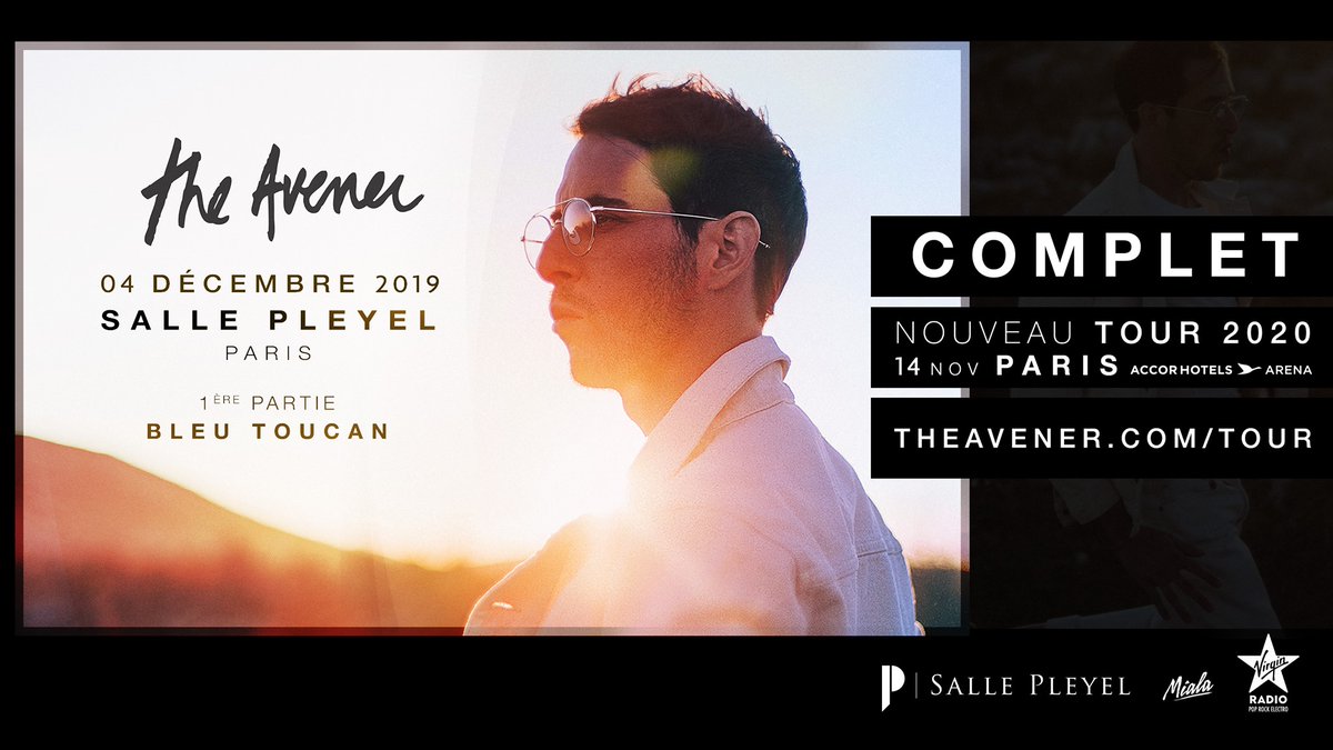 Pour le concert de ce mercredi à la <a href="/sallepleyel/">Salle Pleyel</a> c'est complet ! Mais <a href="/TheAvenerMusic/">TheAvener</a> repassera par Paris le 14 novembre 2020 à l'AccorHotels Arena !
Bloquez vite la date !
cc <a href="/MialaParis/">MIALA</a> #theavener