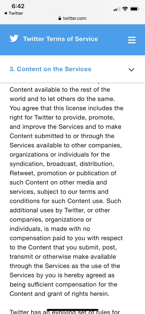 Taylor Lamour Creatives Please Take A Moment And Read Twitter S New Tos In The Tos They Explicitly State That Whatever You Post Grants Twitter Non Exclusive Royalty Free License To Use Your