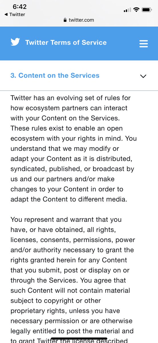 Taylor Lamour Creatives Please Take A Moment And Read Twitter S New Tos In The Tos They Explicitly State That Whatever You Post Grants Twitter Non Exclusive Royalty Free License To Use Your
