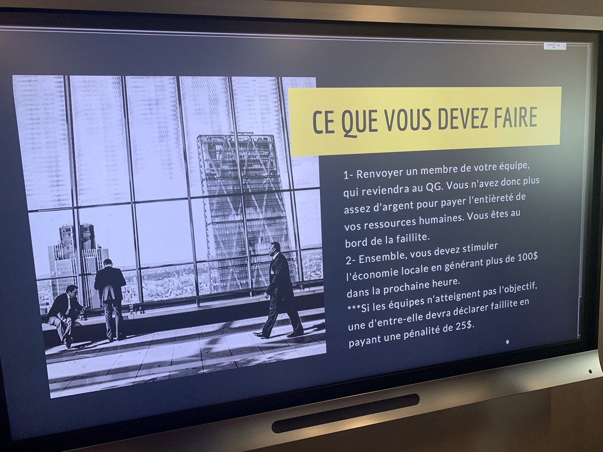 Mise à jour du Défi 48... la crise économique frappe le Canada! Nous devons maintenant congédier un employé par groupe, et stimuler l’économie en ayant 100$ de ventes dans la prochaine heure. Qui saura relever le défi et éviter la pénalité? #CECCE #noussommesgarneau