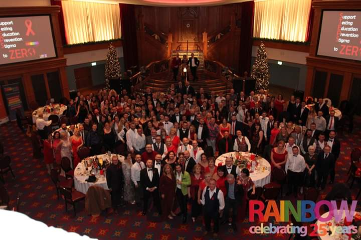 barbiecan's tweet photo. Our fantastic #Belfastpride team with our trophy at the Rainbow Ball, don't we scrub up well? Also, I'm in the other two photos, but can you find me? #whereisbarbara https://t.co/0UIssTaREQ