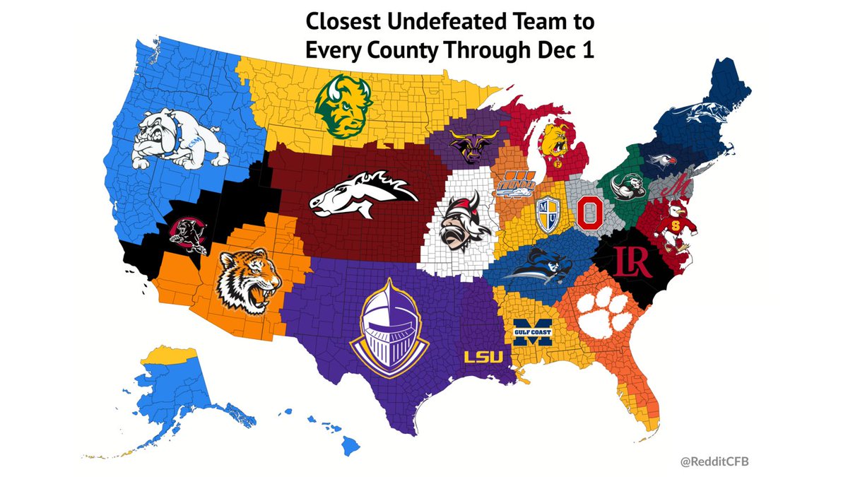 Map Of Fbs College Football Teams