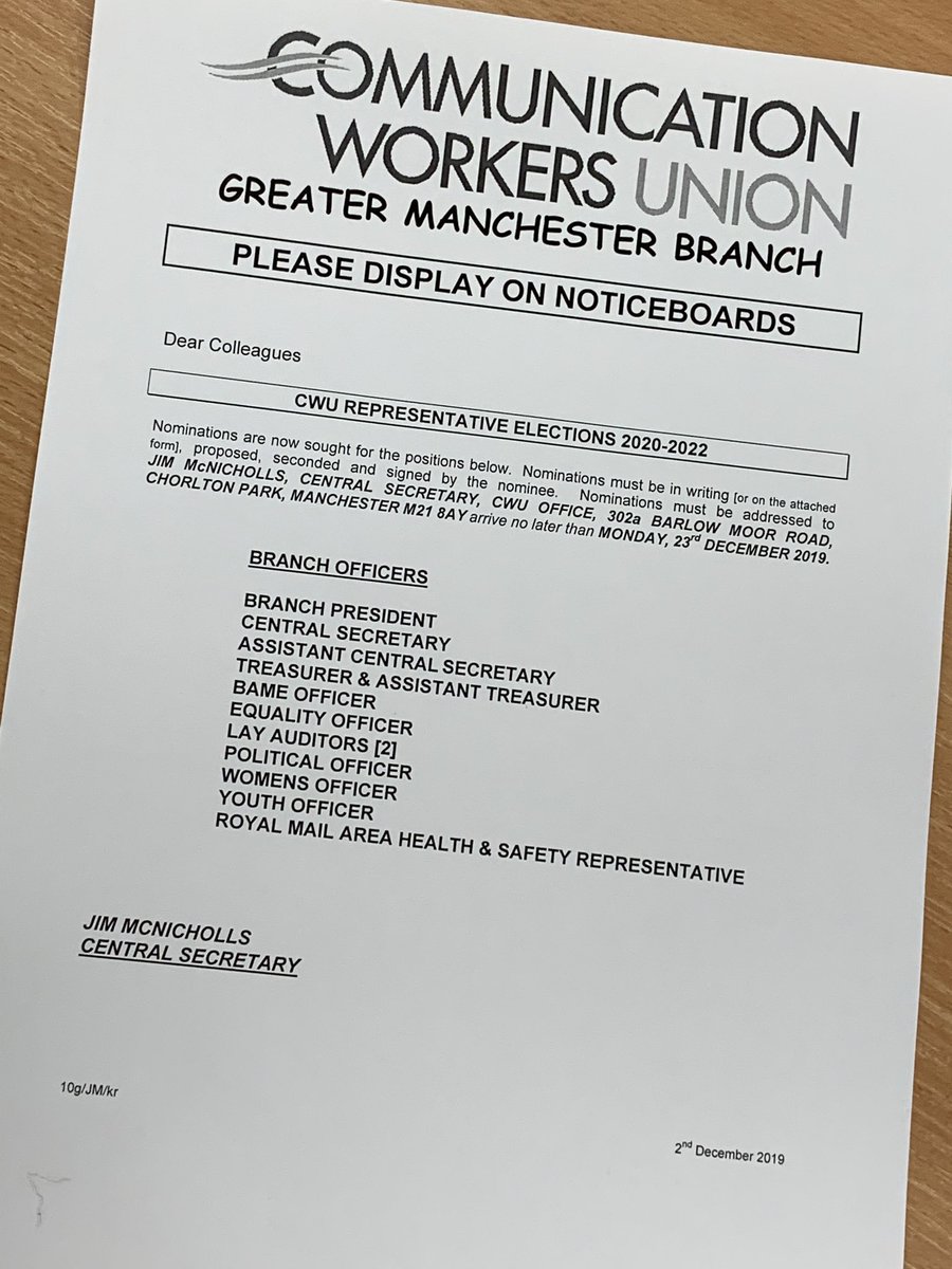 It’s that time again.. the Greater Manchester branch is seeking nominations for the positions listed below. Why not get involved ?...